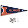 Illinois Fighting Illini Pennant Flag and Wall Tack Mount Pads view 1