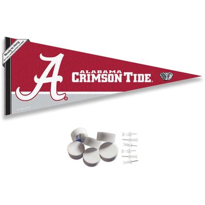Alabama Crimson Tide Pennant Flag and Wall Tack Mount Pads