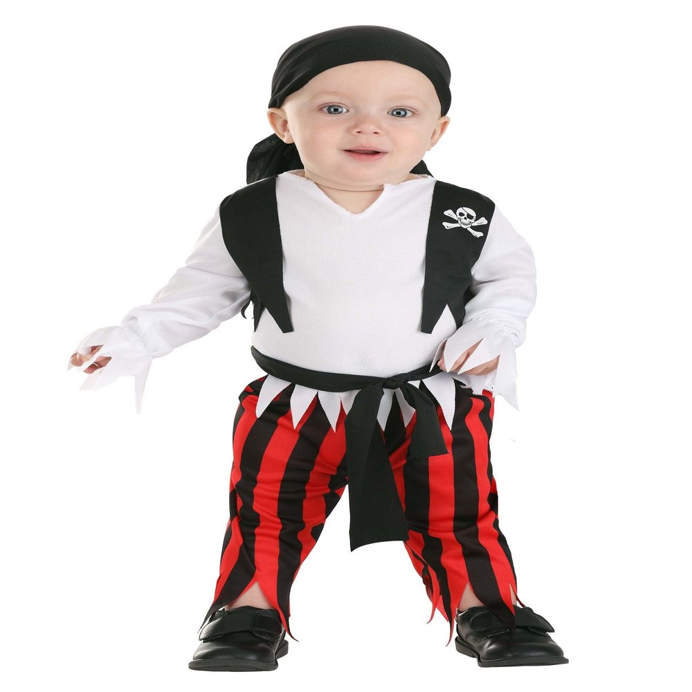 Fun Costumes Babies Classic Pirate Costume for Infants | Buccaneer Costumes | Pirate Captain Outfit for Caribbean Cosplay 6/9mo