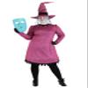 Fun Costumes Plus Size Shock Costume | Adult Disney Nightmare Before Christmas Women's Dress, Leggings, Hat with Attached Hair & Mask, Purple (1X) view 1
