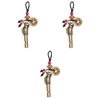 Angoily 3 pcs Elegant Retro Asking Chains Delicate Hanging Whistles Whistle Brass Design Pendant Ring Key Vintage Chain Lifeguard Dragon Car Survival with Emergency Outdoor Help