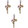 Angoily 3 pcs Elegant Retro Asking Chains Delicate Hanging Whistles Whistle Brass Design Pendant Ring Key Vintage Chain Lifeguard Dragon Car Survival with Emergency Outdoor Help view 1
