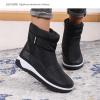 oiangi Snow Boots for Women 2022 Winter Fashion Plush Warm Round Toe Side Zipper Flat Ankle Booties Comfortable Casual High Tops Non-slip Ladies Shoes view 2