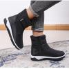 oiangi Snow Boots for Women 2022 Winter Fashion Plush Warm Round Toe Side Zipper Flat Ankle Booties Comfortable Casual High Tops Non-slip Ladies Shoes view 4
