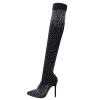 Sparkly Rhinestones Boots for Women 2022 Sexy Pointed Toe Stiletto High Heels over the Knee Boots Stretch Comfy Thigh High Boots Casual Shoes view 1