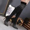 Sparkly Rhinestones Boots for Women 2022 Sexy Pointed Toe Stiletto High Heels over the Knee Boots Stretch Comfy Thigh High Boots Casual Shoes view 2