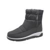 oiangi Snow Boots for Women 2022 Winter Fashion Plush Warm Round Toe Side Zipper Flat Ankle Booties Comfortable Casual High Tops Non-slip Ladies Shoes view 1