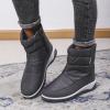 oiangi Snow Boots for Women 2022 Winter Fashion Plush Warm Round Toe Side Zipper Flat Ankle Booties Comfortable Casual High Tops Non-slip Ladies Shoes view 2