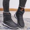 oiangi Snow Boots for Women 2022 Winter Fashion Plush Warm Round Toe Side Zipper Flat Ankle Booties Comfortable Casual High Tops Non-slip Ladies Shoes view 4
