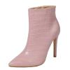 Boots for Women Ankle Booties 2022 Winter Fashion Casual Pointed Toe Plaid Side Zipper Stiletto High Heels Boots Solid Dressy Comfy Ladies Shoes view 1