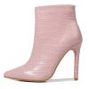 Boots for Women Ankle Booties 2022 Winter Fashion Casual Pointed Toe Plaid Side Zipper Stiletto High Heels Boots Solid Dressy Comfy Ladies Shoes view 3