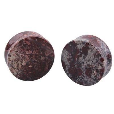 1Pairs Bloodstone Ear Gauges Plugs Tunnels Expanders Stretcher Double Flared Piercing Body Jewelry Easy to Wear & Comfortable Earrings