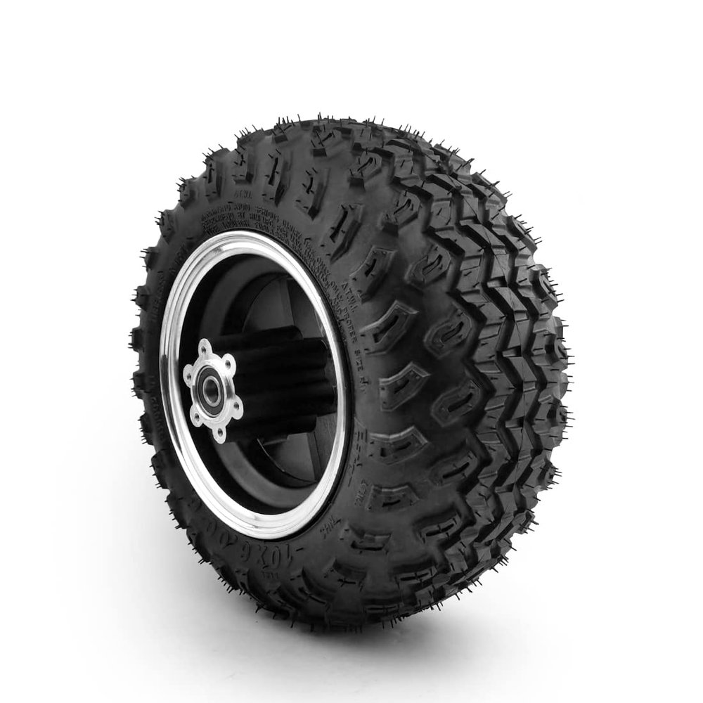 10x6.00-6 Vacuum Off-road Tubeless Tire Brake Disc Mount Wheel 12mm Axle Hole For Cart Trolley Big Scooter