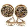 1Pairs Stainless Steel Pulley hollow pendant Ear Gauges Plugs Tunnels Expanders Stretcher Double Flared Piercing Body Jewelry Easy to Wear & Comfortable Earrings view 1