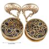 1Pairs Stainless Steel Pulley hollow pendant Ear Gauges Plugs Tunnels Expanders Stretcher Double Flared Piercing Body Jewelry Easy to Wear & Comfortable Earrings view 4
