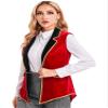 winying Womens Halloween Gothic Victorian Frock Coat Circus Showman Tailcoat Ringmaster Costume Red Small view 2