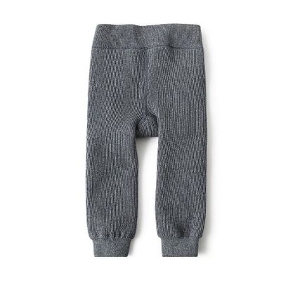 QinCiao Toddler Baby Girls Fleece Lined Knitted Leegings Tights Warm Solid Stretch Pants Bottoms Dark Gray 2-3 Years