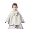 RUIXIA Flower Girls Faux Fur Bolero Shrug Princess Cape Winter Warm Shoulder Wrap Wedding Birthday Costume Party Evening Dress Up view 1