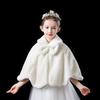 RUIXIA Flower Girls Faux Fur Bolero Shrug Princess Cape Winter Warm Shoulder Wrap Wedding Birthday Costume Party Evening Dress Up view 3