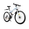 DNYSYSJ 26 Inch Mountain Folding Bike 21 Speed Mountain Bike Folding Bike for Adults, Dual Disc-Brake High Carbon Steel Mountain Bicycle Bike for Men Women - Blue&White view 1