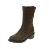 Suede Boots for Women Mid Calf Fashion Chunky Heel Round Toe Pleated Slip on Block Low Heel Boots 2022 Fall Winter Solid Casual Comfy Ladies Shoes view 1