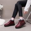 oiangi Snow Boots for Women Platform Ankle Booties Leather Zipper Thickened Plush Warm Flat Booties Comfortable Winter Non-slip Ladies Shoes view 2