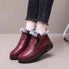 oiangi Snow Boots for Women Platform Ankle Booties Leather Zipper Thickened Plush Warm Flat Booties Comfortable Winter Non-slip Ladies Shoes view 4