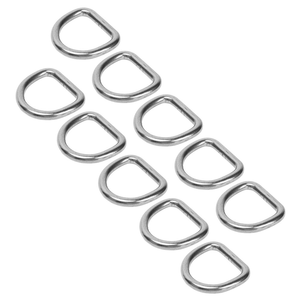 316 Stainless Steel D Ring, Marine D Buckle Ring 10 PCS Seamless Welding Slippy for Kayak(30x27x6mm/1.2x1.1x0.2in)