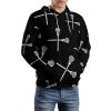 Lacrosse Sticks Crossed Hoodie Pullover Hooded Sweatshirt Casual Sweater Tops with Pocket for Men Women M view 4