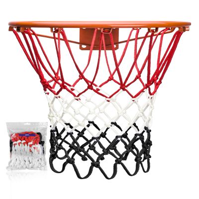 XXXYYY Red White and Black Basketball Net Replacement Heavy Duty, 2022 Professional On-Court Quality [6.88Ounce], Fits Outdoor Indoor Standard Rim, All Weather Anti Whip -12 Loops