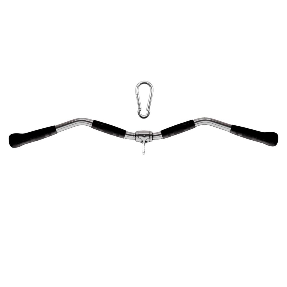 Yes4All Curl LAT Pull Down Bar 30" - Wide Grip with Rubber Handles, Press Down Bar Cable Attachment, Tricep Press Down Attachment for Row Machine & Cable Machine