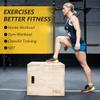 Holleyweb 3 in 1 Wood Plyo Box, Jump Box Plyometric Non-Slip for Skipping, Jumping,Box Jumps, Squats, Step-Ups, Dips, Rounded Corners for Safety (A-YD05003-USAM028) view 4