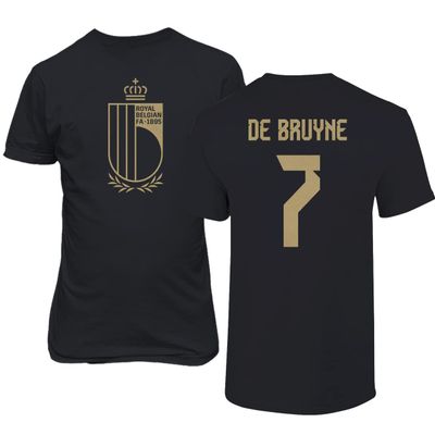 Belgium Soccer #7 De Bruyne World Football Fans Adult Men's Unisex T-Shirt (Black, 5X-Large)