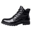 oiangi Vintage Imitation Leather Men's Boots Leather Shoes 2022 Fashion Men's Middle Top Boots Men view 1