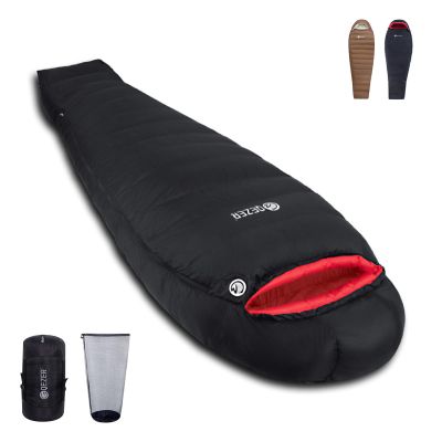QEZER 0 Degree Sleeping Bag for Adults 650 Fill Power Down Sleeping Bag for Cold Weather 18F/ 0F Large Lightweight Sleeping Bag