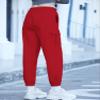 SANGTREE Girl's Cargo Pants, Elastic Waist Drawstring Multi Pockets Loose Tapered Cargo Jogger Pants for Girl, Red, 6-7 Years Little Kid = Tag 130 view 2