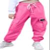 SANGTREE Girl's Cargo Pants, Elastic Waist Drawstring Loose Tapered Multi Pockets Cargo Jogger Pants for Girl, Rose Red,13-14 Years Big Kid = Tag 170 view 1