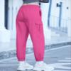 SANGTREE Girl's Cargo Pants, Elastic Waist Drawstring Loose Tapered Multi Pockets Cargo Jogger Pants for Girl, Rose Red,13-14 Years Big Kid = Tag 170 view 2