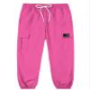 SANGTREE Girl's Cargo Pants, Elastic Waist Drawstring Loose Tapered Multi Pockets Cargo Jogger Pants for Girl, Rose Red,13-14 Years Big Kid = Tag 170 view 3