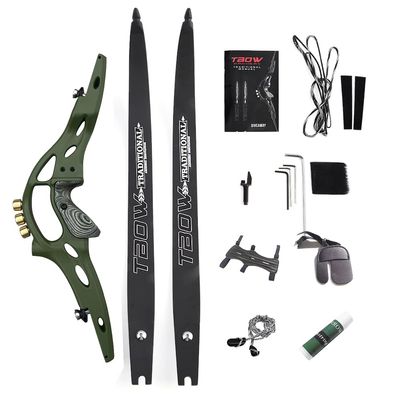 62 Takedown ILF Recurve Bow 30-60 Lbs Archery American Hunting Bow with Gordon Limbs for Adult Competition Athletic Bow Right Hand Archery Recurve Bow Accessory Set (30 Lbs, Green)