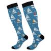 Wusikd Sailing Anchors Compression Socks for Women and Men Circulation Long Socks for Athletic Running 1 view 1