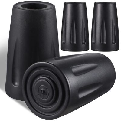 COHEALI 4pcs Trekking Pole Tips Caps for Walking Sticks Flexible Protectors for Hiking and Trekking Poles Easy Install Accessories for Hard