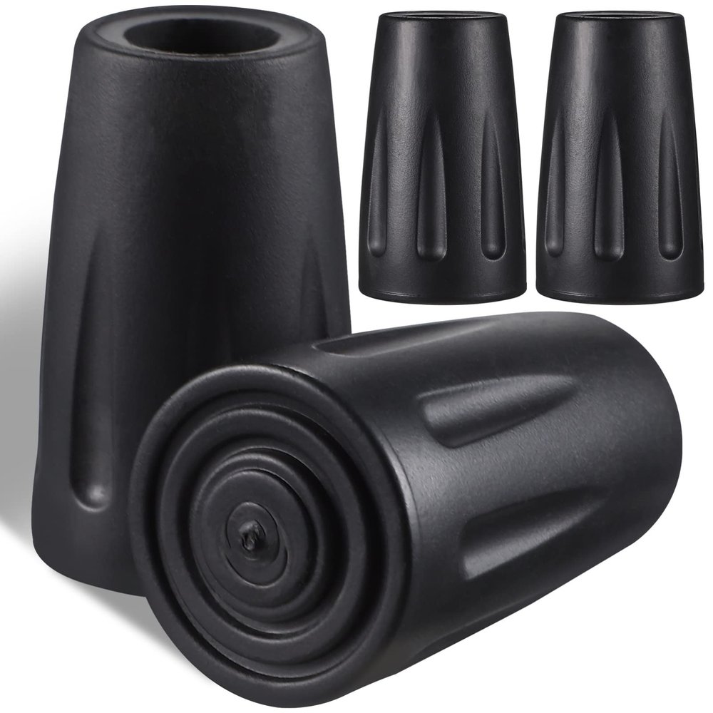 COHEALI 4pcs Trekking Pole Tips Caps for Walking Sticks Flexible Protectors for Hiking and Trekking Poles Easy Install Accessories for Hard