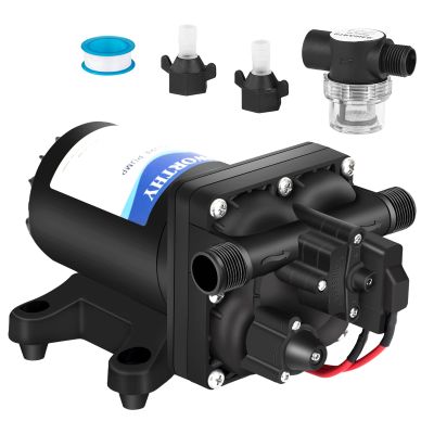ECO-WORTHY 42-Series 12V RV Water Pump with Pressure Switch, 3.5GPM 55PSI 12 Volt Water Pressure Diaphragm Pump Self Priming for Boat Marine Shower Camper Truck Potable Use