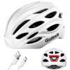 Gudook Bike Helmet Adult Helmets for Men/Women: with USB Rechargeable Front and Rear LED Light for Cycling Urban Commuter Casco para Bicicleta Lightweight Bicycle Helmet (Matte White, Large) view 1