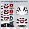 Gudook Bike Helmet Adult Helmets for Men/Women: with USB Rechargeable Front and Rear LED Light for Cycling Urban Commuter Casco para Bicicleta Lightweight Bicycle Helmet (Matte White, Large) view 3