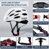 Gudook Bike Helmet Adult Helmets for Men/Women: with USB Rechargeable Front and Rear LED Light for Cycling Urban Commuter Casco para Bicicleta Lightweight Bicycle Helmet (Matte White, Large) view 4