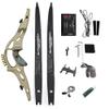 62 Takedown ILF Recurve Bow 30-60 Lbs Archery American Hunting Bow with Gordon Limbs for Adult Competition Athletic Bow Right Hand Archery Recurve Bow Accessory Set (55 Lbs, Grey-Green)