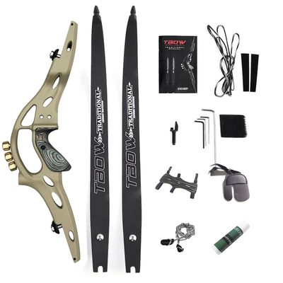 62 Takedown ILF Recurve Bow 30-60 Lbs Archery American Hunting Bow with Gordon Limbs for Adult Competition Athletic Bow Right Hand Archery Recurve Bow Accessory Set (35 Lbs, Grey-Green)
