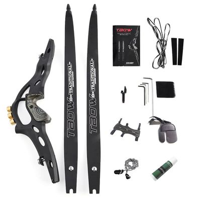 62 Takedown ILF Recurve Bow 30-60 Lbs Archery American Hunting Bow with Gordon Limbs for Adult Competition Athletic Bow Right Hand Archery Recurve Bow Accessory Set (35 Lbs, Black)